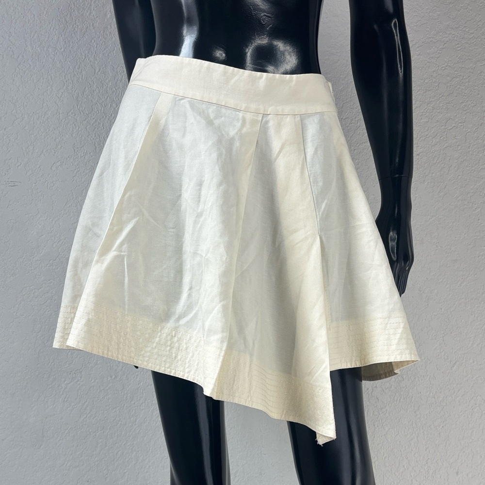 10 Crosby Derek Lam Cream Linen Blend Tennis Skirt size 4